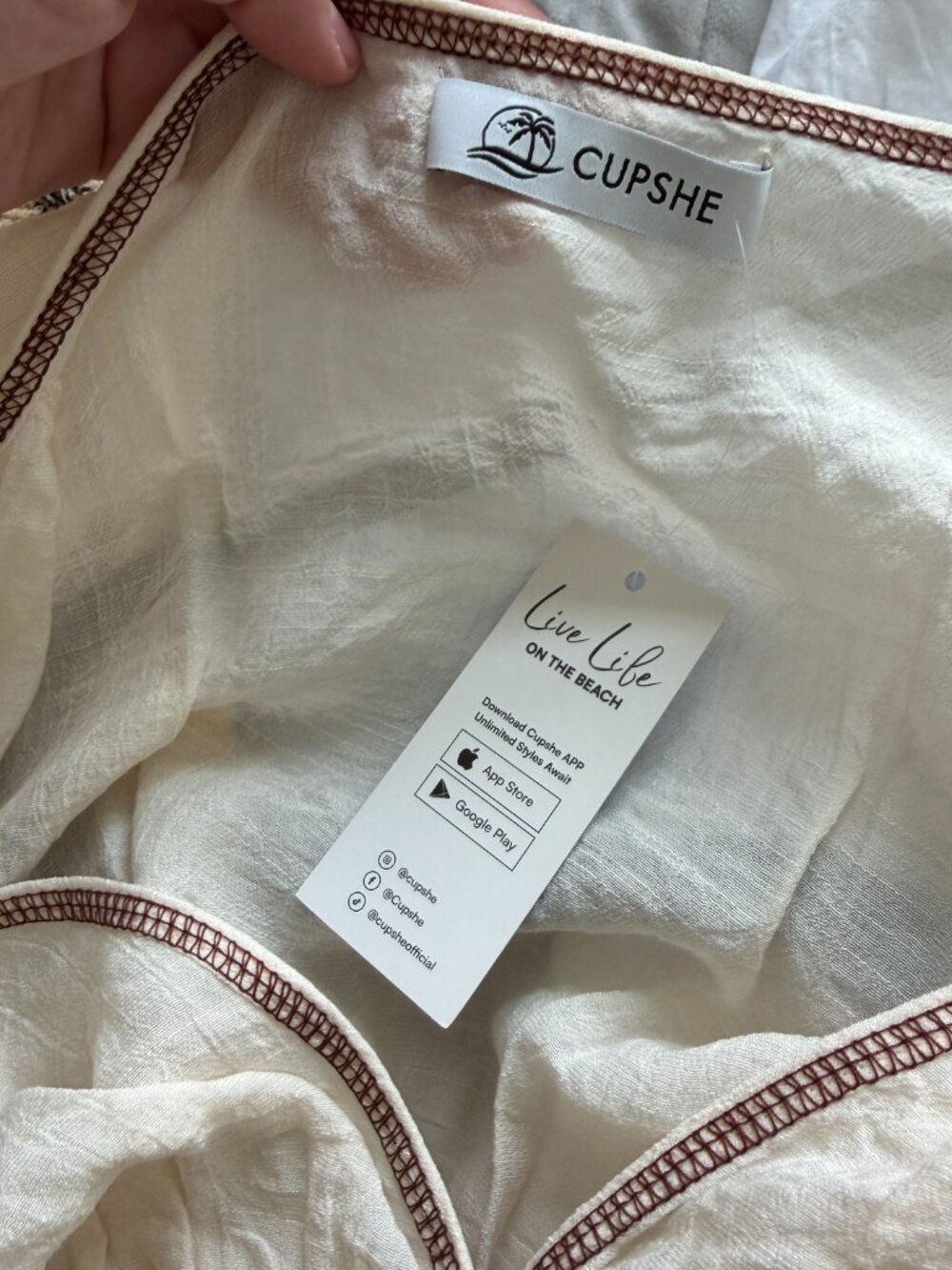 NWT Cupshe Boho Grace Beige Cover-Up Maxi Dress - Picture 5 of 7